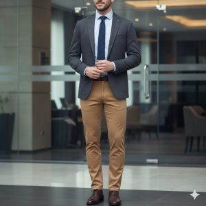 FORMAL GABARDINE PANT -LIGHT KHAKI