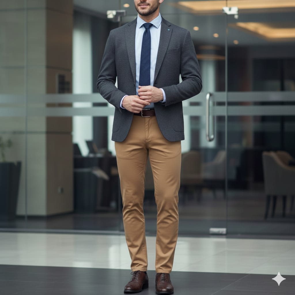 FORMAL GABARDINE PANT -LIGHT KHAKI